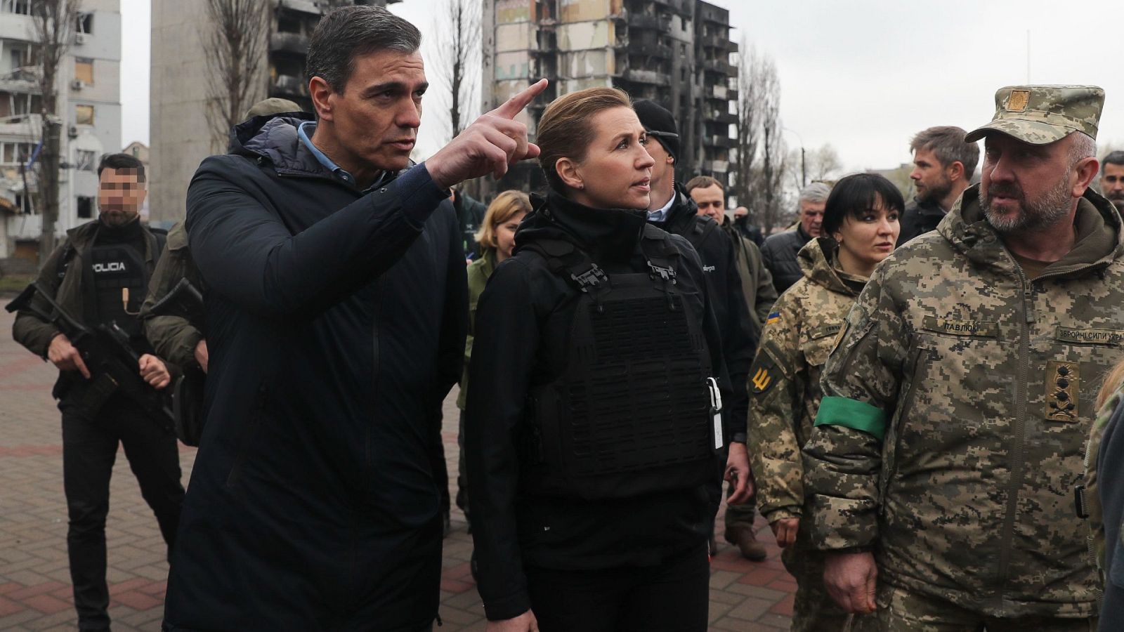 Sánchez visita Borodianka antes de reunirse con Zelenski en Kiev