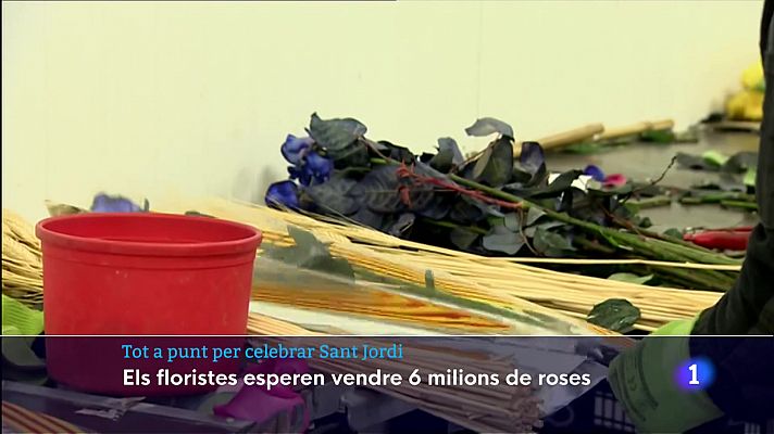 L'Informatiu - Els floristes preveuen vendre 6 milions de roses per Sant Jordi