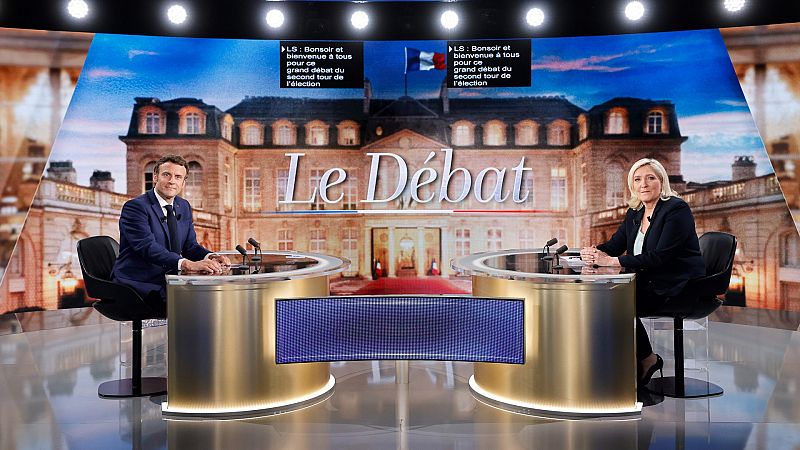 Macron y Le Pen cruzan acusaciones en un tenso debate