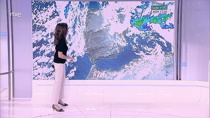 Precipitaciones localmente persistentes en el Cantábrico oriental y, al final, en el oeste de Galicia, así como localmente fuertes en el noreste y sur de Cataluña    