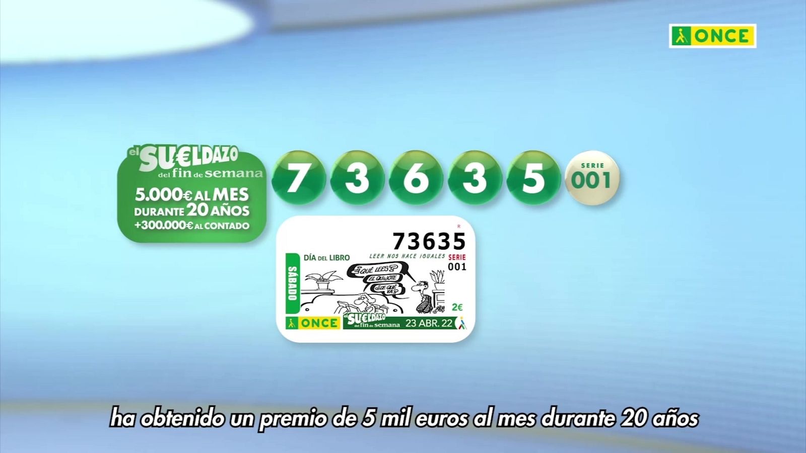 Sorteo ONCE - 23/04/22 - ver ahora