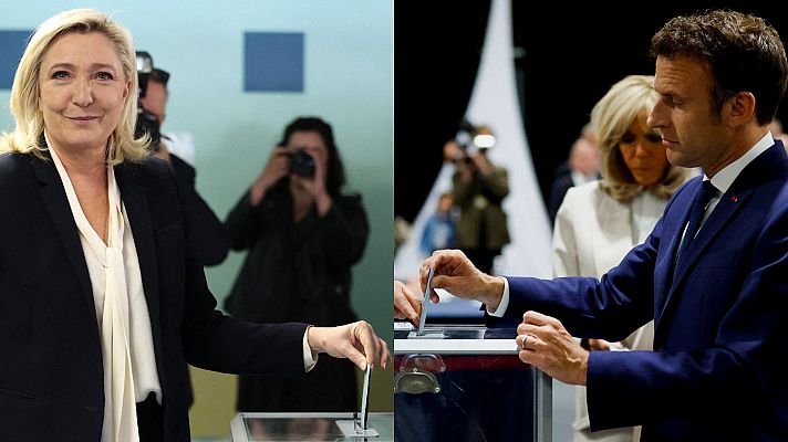 Elecciones Francia: Votan Macron y Le Pen