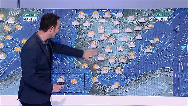 Cielos nubosos y precipitaciones en el Cantábrico oriental y Pirineos durante la primera mitad del día - ver ahora