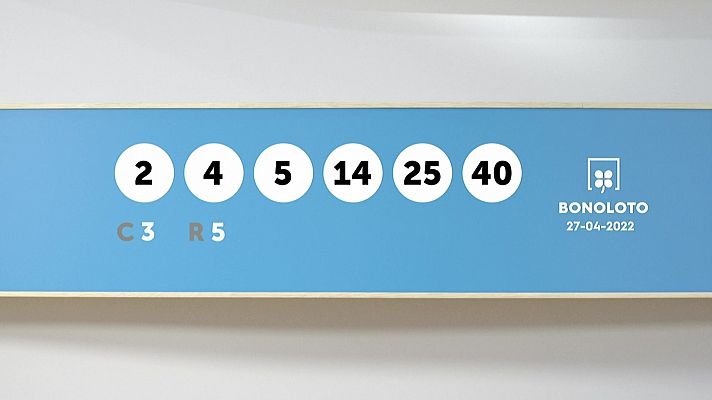 SELAE - Sorteo de la Lotería Bonoloto del 27/04/2022