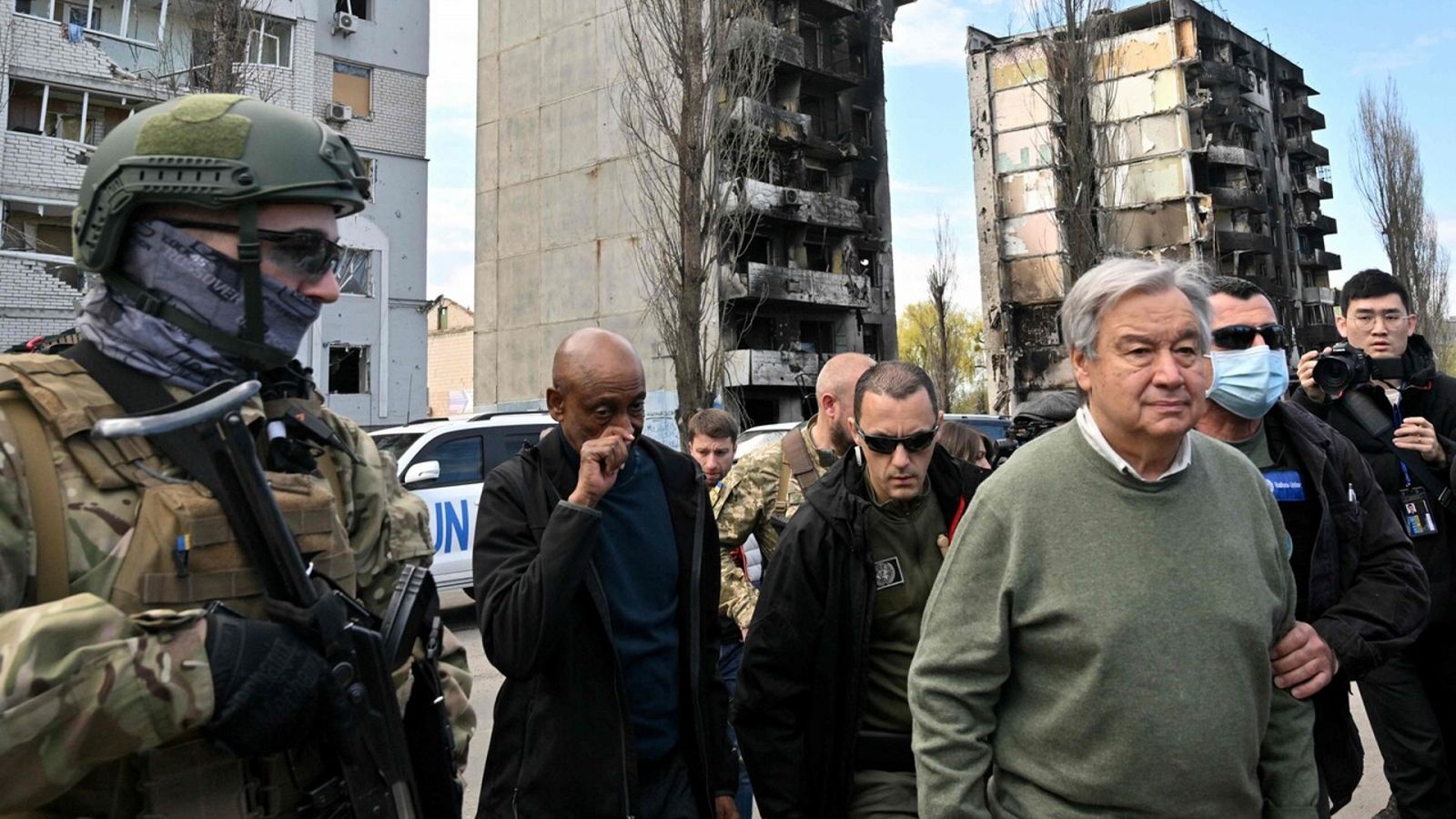 Guerra en Ucrania: Antonio Guterres visita Borodianka