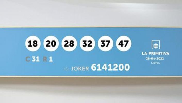 Sorteo de la Lotería Primitiva y Joker del 28/04/2022 