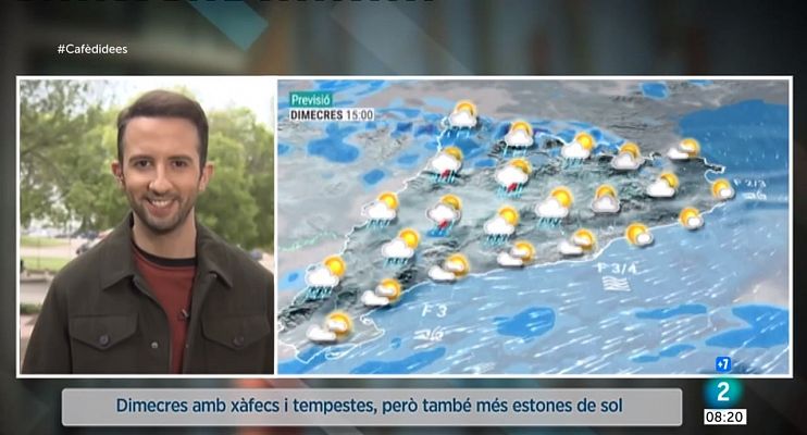  Dimecres amb més sol, però també amb xàfecs i tempestes