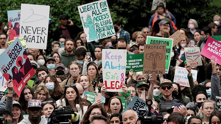 Telediario 1 - Protestas en Estados Unidos ante la posible derogación del derecho al aborto