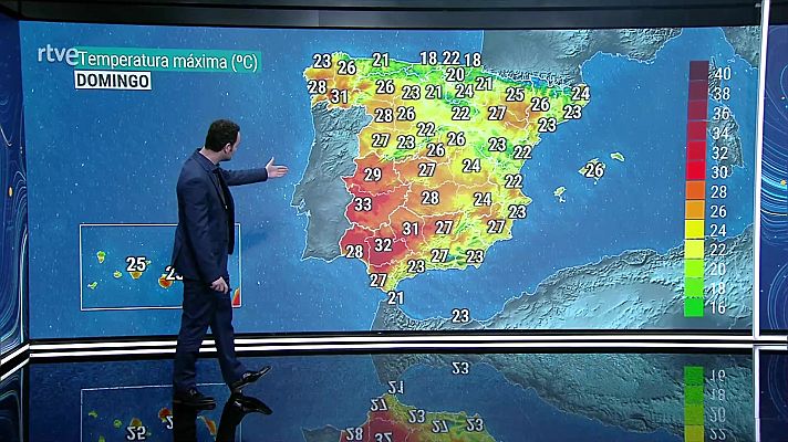 El tiempo - Las temperaturas continuarán en ascenso en la mayor parte del país excepto en el litoral de Andalucía y Estrecho