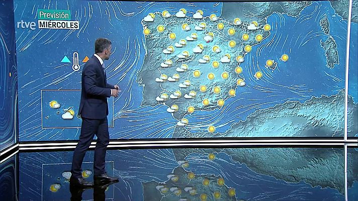 El tiempo - Predominio de cielos poco nubosos o despejados en la Península y Baleares, con algunos intervalos de nubes altas