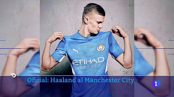Telediario 1 - Haaland ya luce la camiseta del City