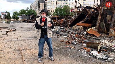 La destrucción tras el repliegue ruso en Járkov