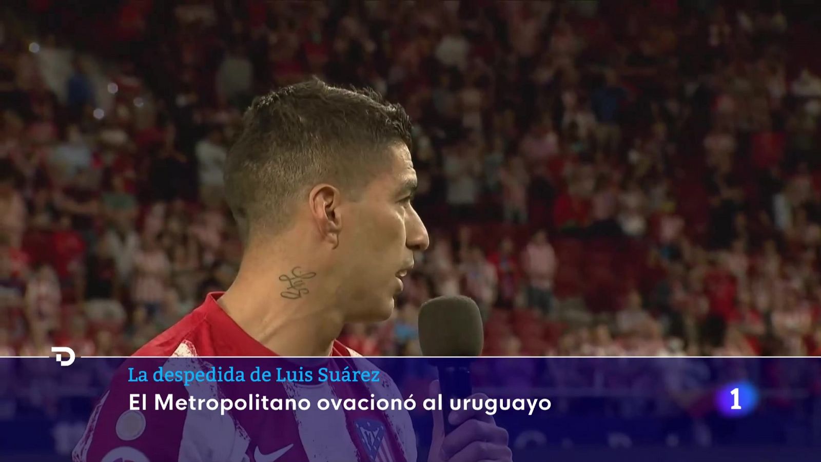 Ovación para Luis Suárez en su despedida del Atlético