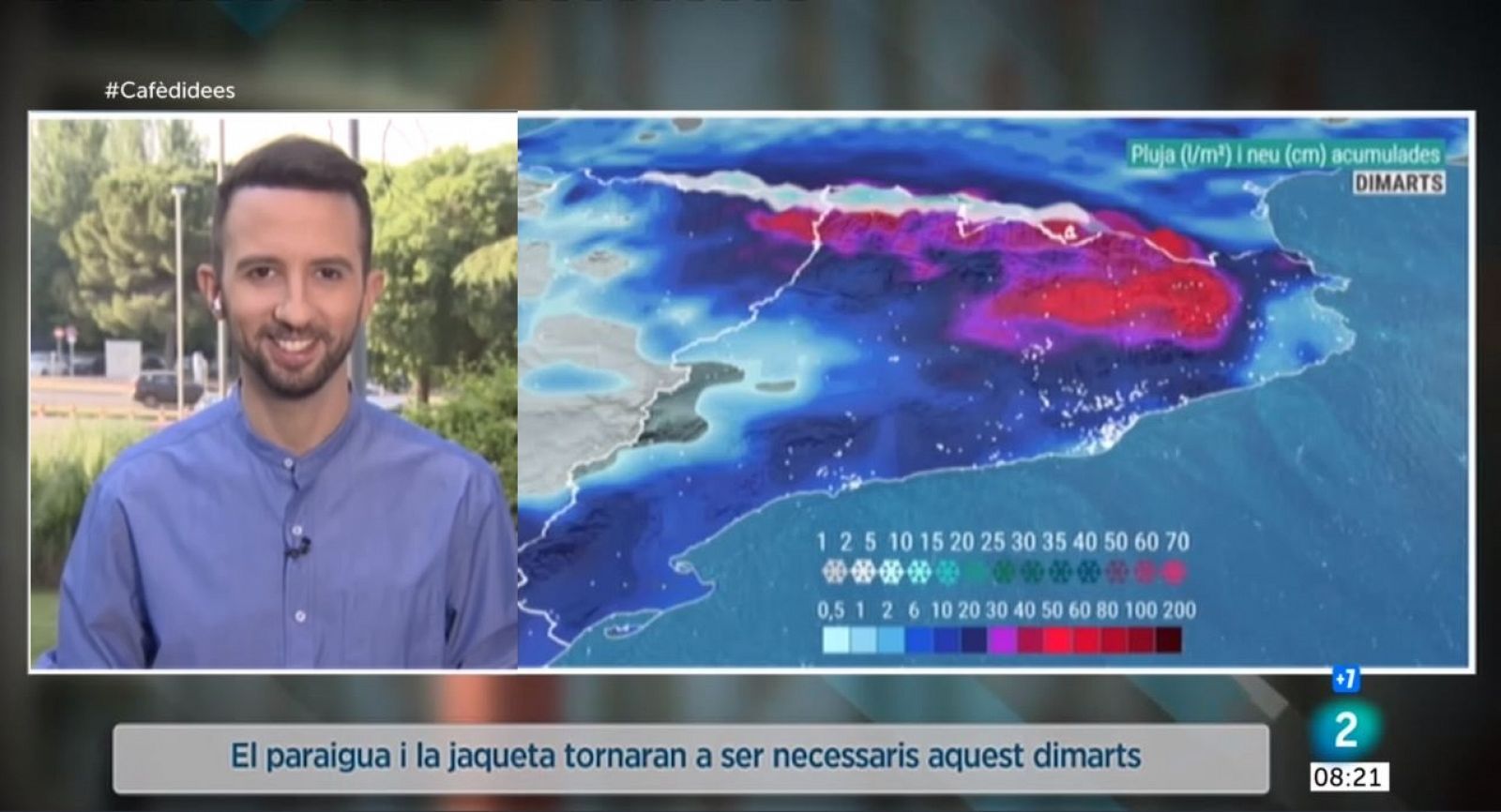 El Temps (23/05/2022) - Les temperatures baixaran més de 15 graus entre avui i demà. Avui sol i ruixats al Pirineu, i dimarts de xàfecs intensos arreu i més fresc