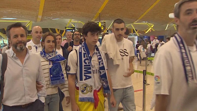 Miles de aficionados del Madrid vuelan este sábado a París para la final de la Champions -- Ver ahora