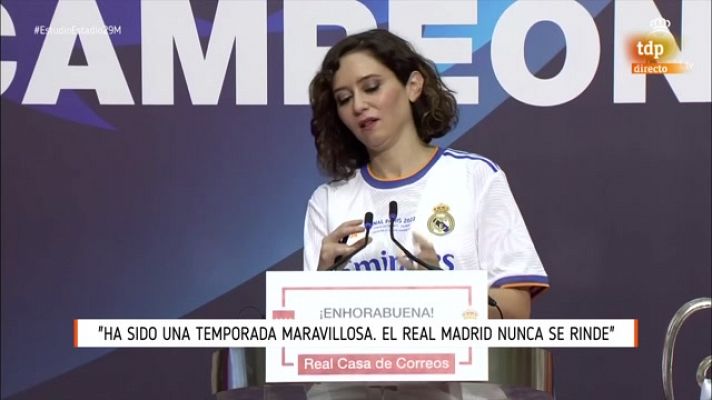 Díaz Ayuso: "Gracias al Real Madrid (y a San Courtois)"