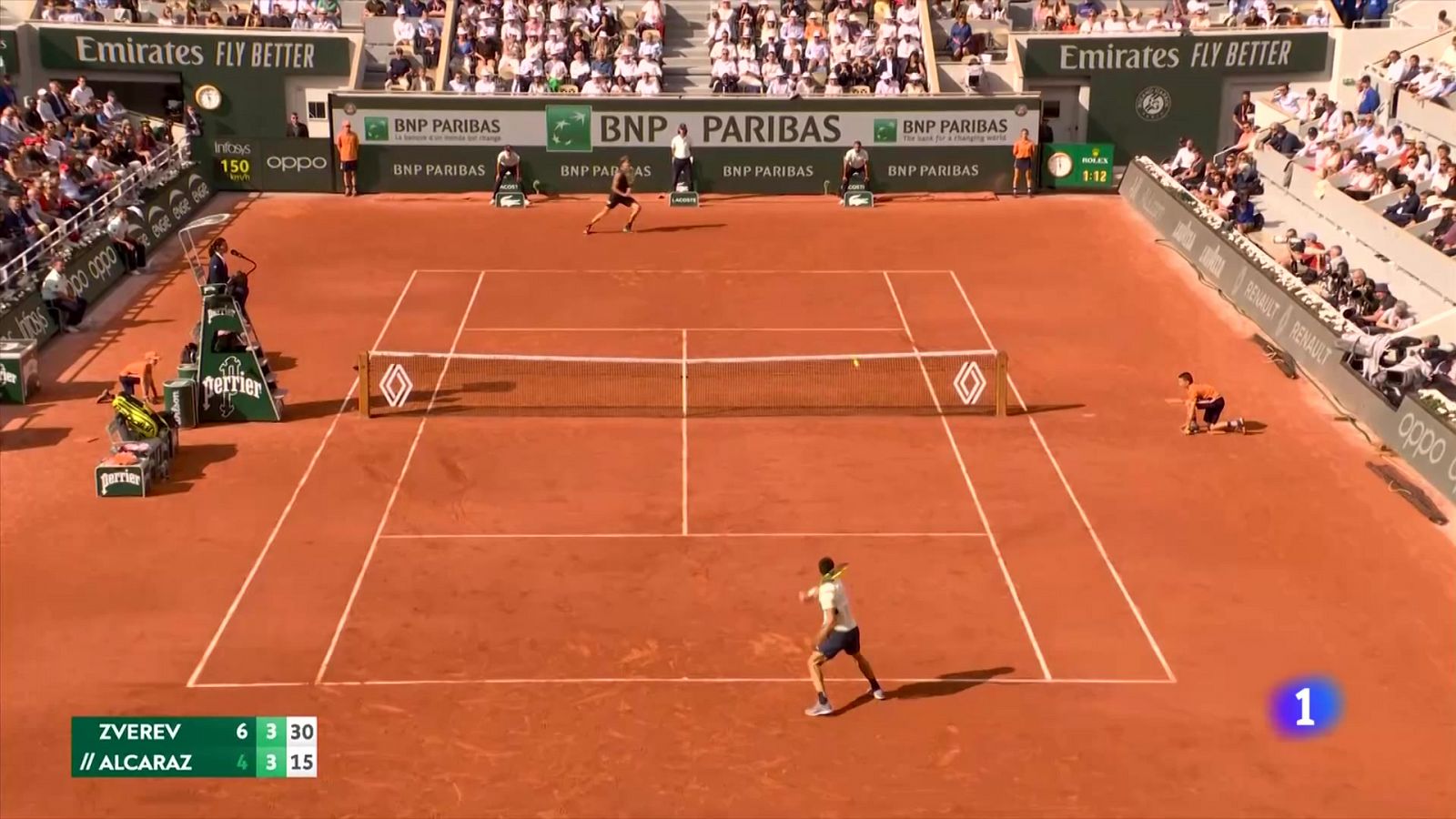 Vídeo: Alcaraz se despide de Roland Garros al perder ante Zverev