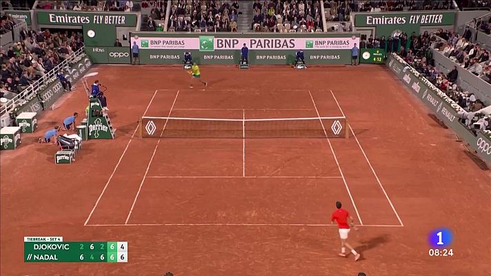 Telediario Matinal - Rafa Nadal doblega a Djokovic y volverá a jugar las semifinales de Roland Garros