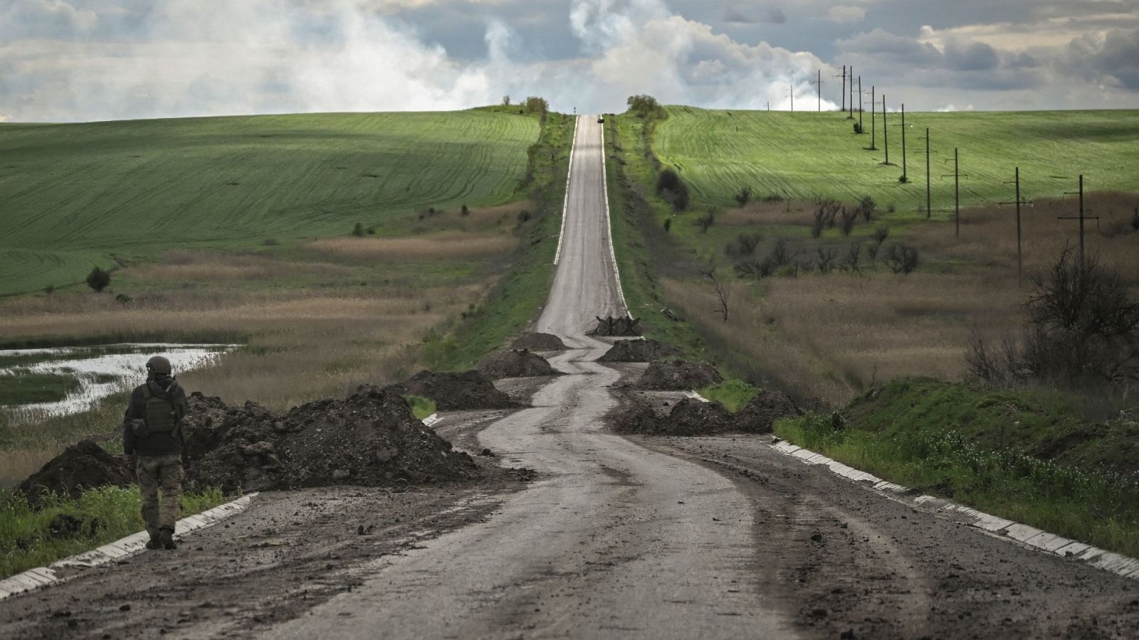 Bajmut, primera línea del frente de Donbás