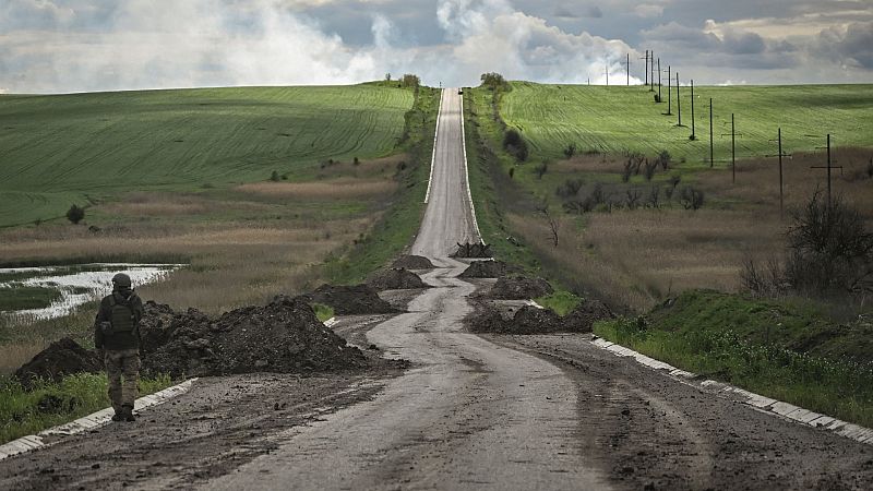 Bajmut, primera línea del frente de Donbás