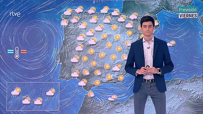 El tiempo - Una baja atlántica situada al oeste de la Península afectará al extremo oeste de Galicia, produciendo lluvias y chubascos localmente persistentes