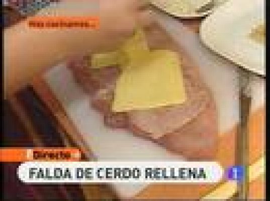 Falda de cerdo rellena