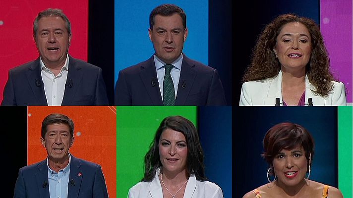 Especiales informativos - Los candidatos plantean sus principales objetivos en su primer minuto en el debate a seis de RTVE