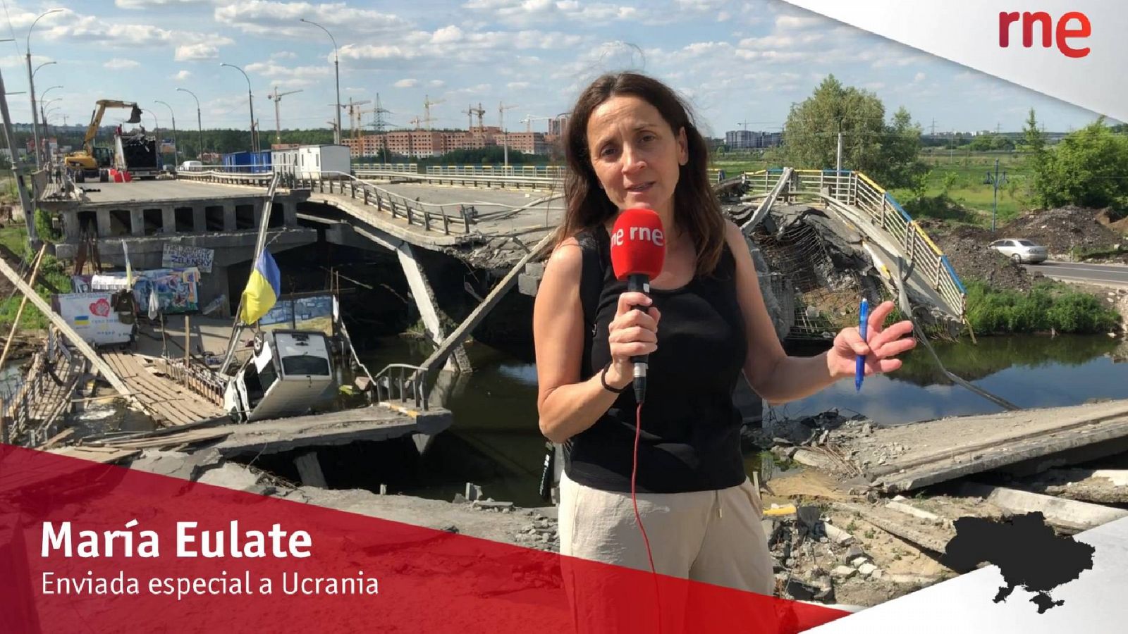 RNE en Ucrania | Irpín reconstruye el puente de acceso a la ciudad - Escuchar ahora
