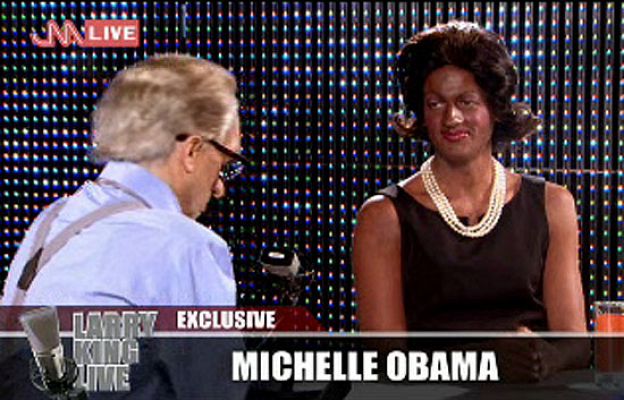Mota - Michelle Obama y Larry King