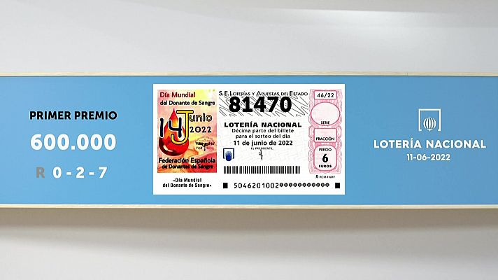 Sorteo de la Lotería Nacional del 11/06/2022