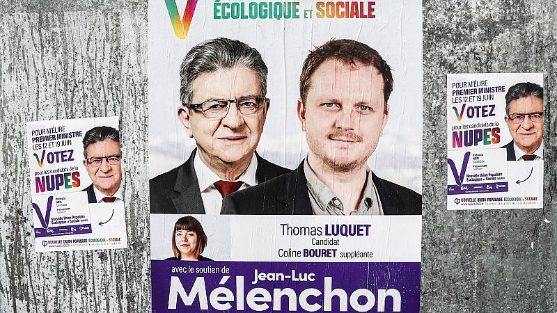Los candidatos de Macron y Mélenchon en las legislativas, en empate técnico