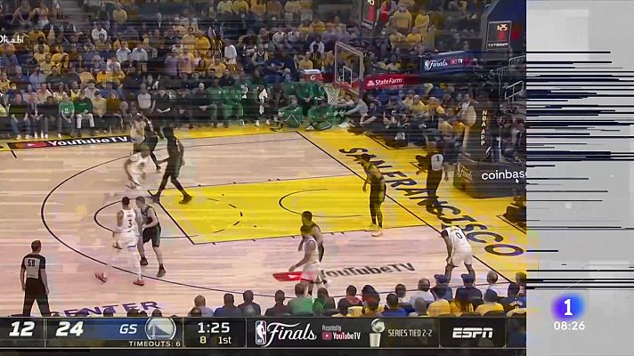Telediario Matinal - Los Warriors vencen a los Cetics y se quedan a una victoria del anillo de la NBA