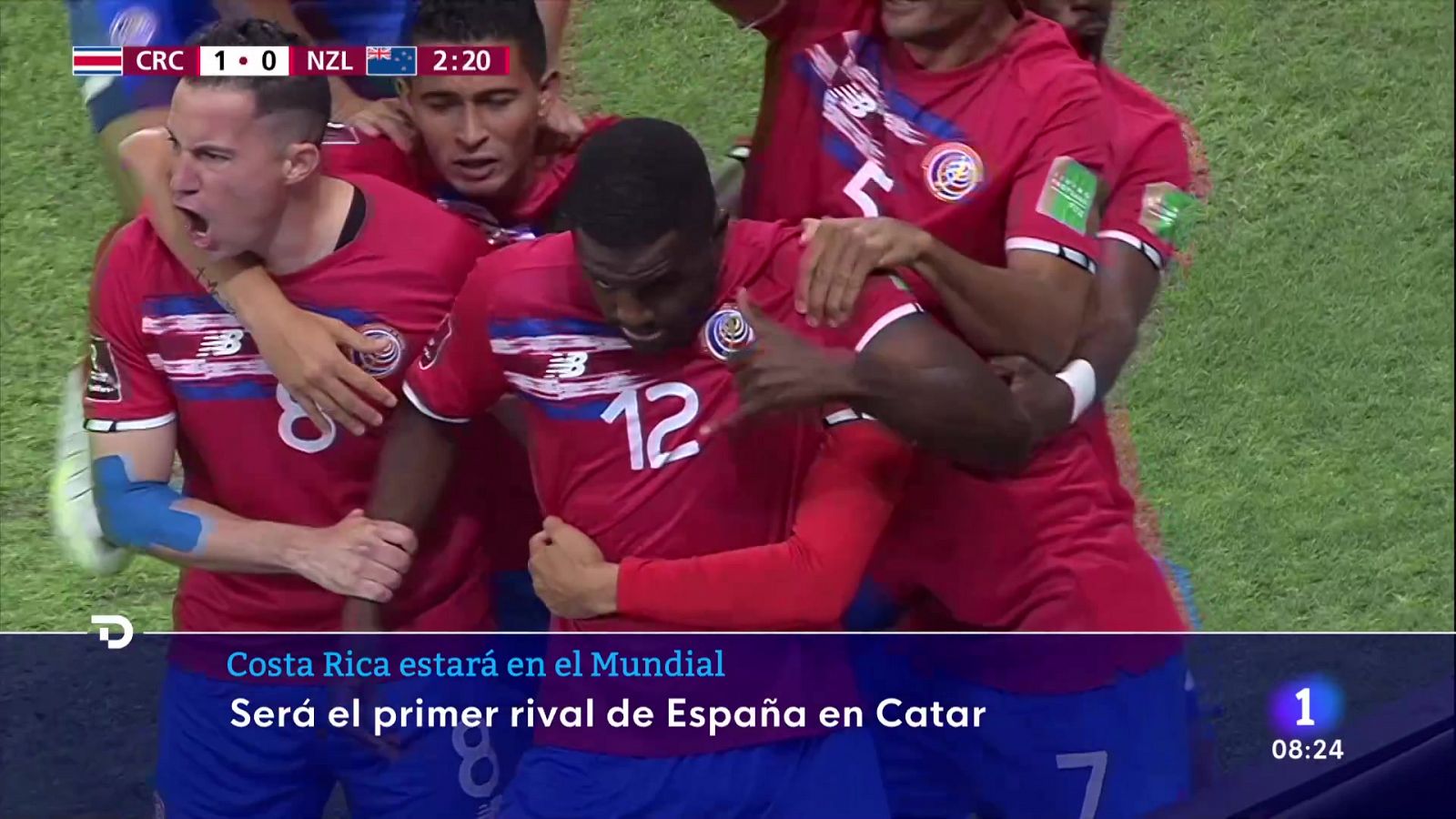 Costa Rica gana a Nueva Zelanda y se cita con España en Catar