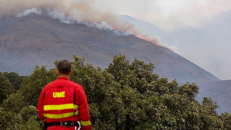 La UME colabora en la extinción de los incendios de Cataluña, Navarra y Zamora