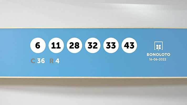 SELAE - Sorteo de la Lotería Bonoloto del 16/06/2022