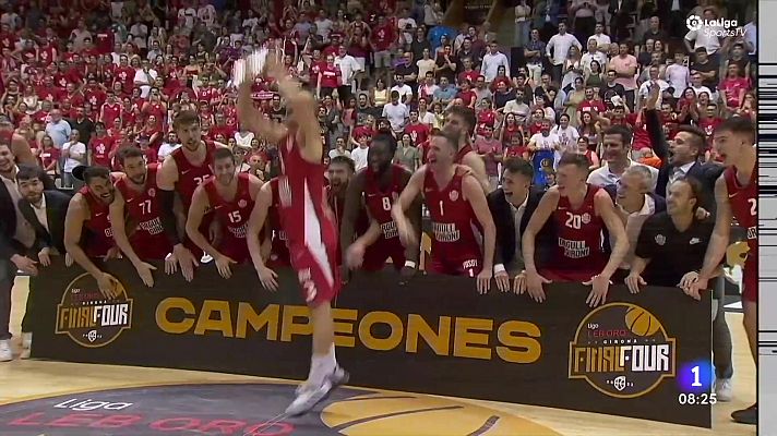 Telediario Matinal - El Bàsquet Girona asciende a la Liga Endesa tras ganar a Estudiantes