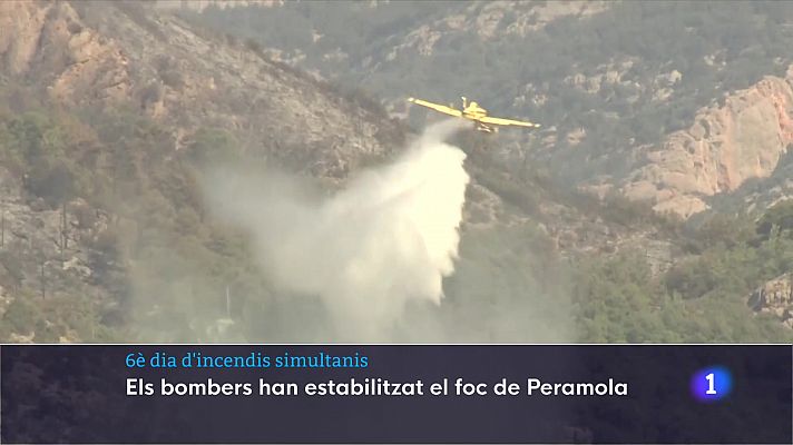 Sisè dia d'incendis simultanis a diversos punts de Catalunya