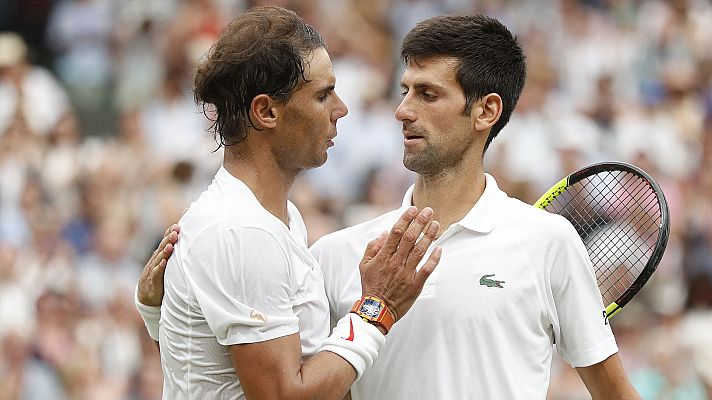 Telediario Matinal - Nadal y Djokovic van por diferentes partes del cuadro y no se cruzarían hasta la final de Wimbledon