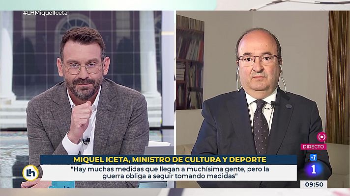 Miquel Iceta: "Trabajamos para que el bono cultural empiece a llegar en julio"