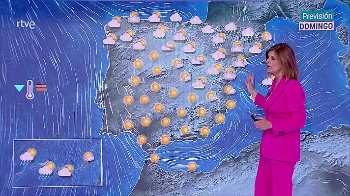 En el entorno del Cantábrico oriental y Pirineos se esperan intervalos nubosos y chubascos con tormentas ocasionales durante la madrugada