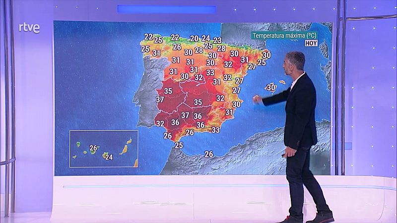 Vientos del noreste y norte en el tercio norte peninsular, Baleares y Canarias - ver ahora