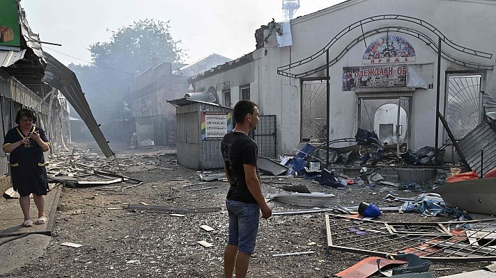 Telediario 1 - Las autoridades de Sloviansk piden abandonar la ciudad