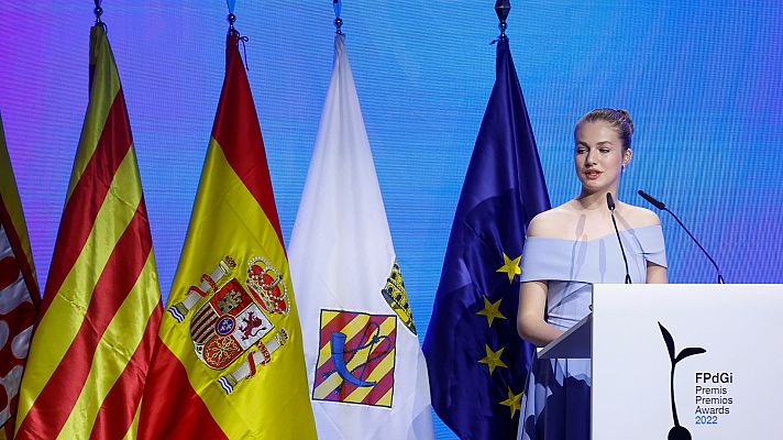 La princesa Leonor en la ceremonia de los Premios Princesa de Girona: "Los tiempos que vivimos son exigentes"