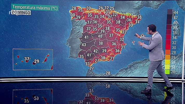 El tiempo - Temperaturas máximas altas en Canarias, suroeste de Galicia, noroeste de la meseta Sur, Huelva y valle del Guadalquivir