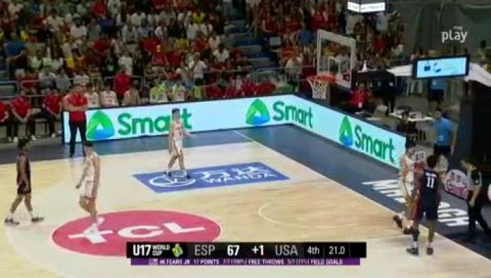 Final Mundial sub'17 baloncesto: España - Estados Unidos (final del partido)
