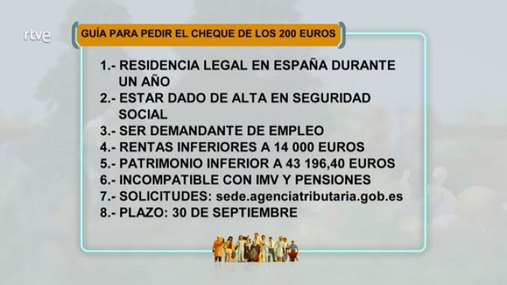 Aquí hay trabajo - Cómo pedir el cheque de los 200 € para rentas bajas