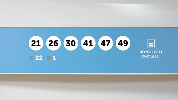 Sorteo de la Lotería Bonoloto del 13/07/2022