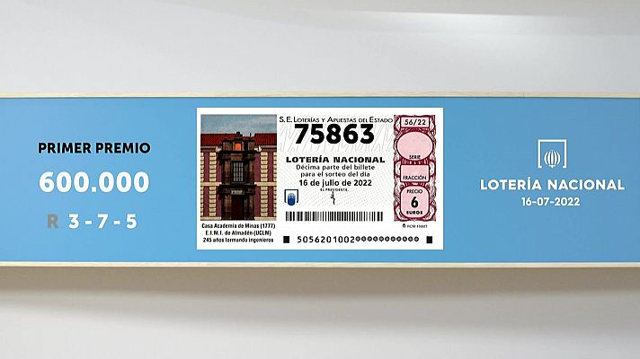 SELAE - Sorteo de la Lotería Nacional del 16/07/2022