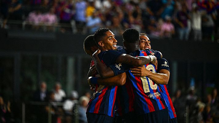 Telediario 1 - Raphinha se estrena en la goleada del Barça al Inter Miami
