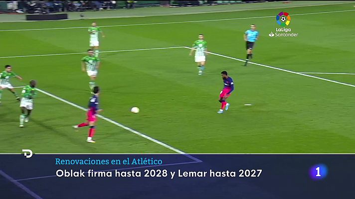 Telediario 1 - El Atlético de Madrid renueva a Oblak y a Lemar